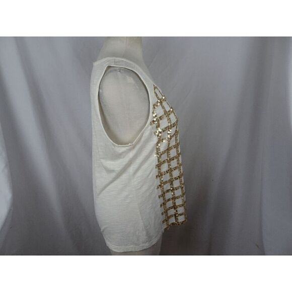 Chico's Shine Sequin Women Tank Top Size 2 - Picture 2 of 9